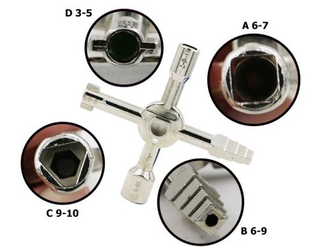 Uniwersalny klucz do szafek elektrycznych 10w1 Uniwersalny klucz do szafek elektrycznych 10w1