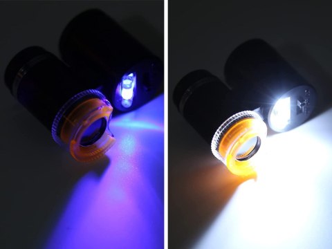 Mikroskop kieszonkowy lupa jubilerska 2 led uv Mikroskop kieszonkowy lupa jubilerska 2 led uv