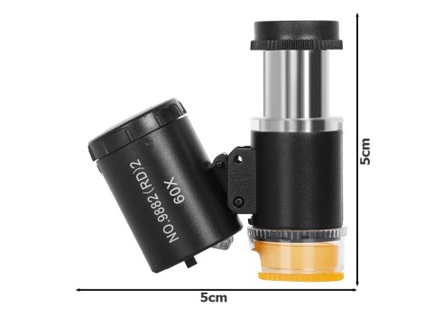 Mikroskop kieszonkowy lupa jubilerska 2 led uv Mikroskop kieszonkowy lupa jubilerska 2 led uv