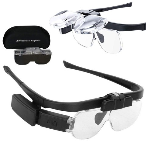 Okulary powiększające podświetlenie led lupa 4,5x Okulary powiększające podświetlenie led lupa 4,5x