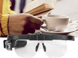 Okulary powiększające podświetlenie led lupa 4,5x