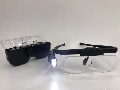 Okulary powiększające podświetlenie led lupa 4,5x Okulary powiększające podświetlenie led lupa 4,5x
