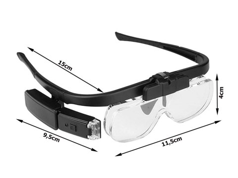 Okulary powiększające podświetlenie led lupa 4,5x Okulary powiększające podświetlenie led lupa 4,5x
