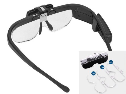 Okulary powiększające podświetlenie led lupa 4,5x Okulary powiększające podświetlenie led lupa 4,5x