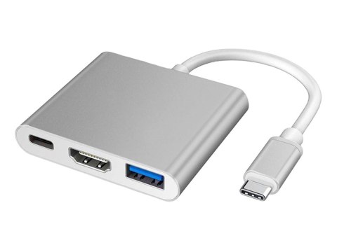 Przejściówka adapter 3w1 hub usb-c usb 3.0 hdmi 4k Przejściówka adapter 3w1 hub usb-c usb 3.0 hdmi 4k