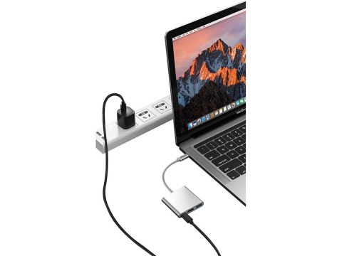 Przejściówka adapter 3w1 hub usb-c usb 3.0 hdmi 4k Przejściówka adapter 3w1 hub usb-c usb 3.0 hdmi 4k