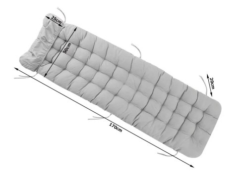 Poduszka na leżak ogrodowy plażowy duża gruba pikowana 170x50 cm siedzisko Poduszka na leżak ogrodowy plażowy duża gruba pikowana 170x50 cm siedzisko