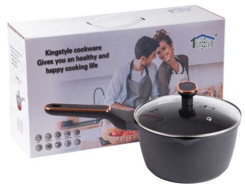 Garnek rondel głęboki z pokrywką indukcja gaz powłoka non stick 3l Garnek rondel głęboki z pokrywką indukcja gaz powłoka non stick 3l