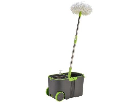 Mop obrotowy rotacyjny 360 turbo wiadro zestaw 2x nakładki mikrofibra Mop obrotowy rotacyjny 360 turbo wiadro zestaw 2x nakładki mikrofibra