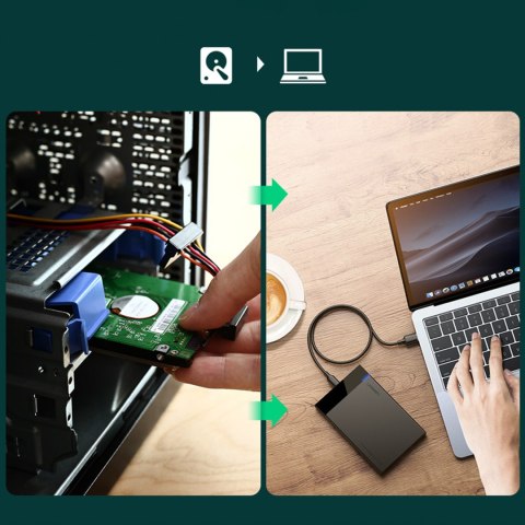 OBUDOWA KIESZEŃ NA DYSK SATA 2.5'' 6TB USB-C 3.0 CZARNY OBUDOWA KIESZEŃ NA DYSK SATA 2.5'' 6TB USB-C 3.0 CZARNY