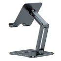 PODSTAWKA STOJAK METALOWY DO SMARTFONA DESKTOP BIAXIAL FOLDABLE DO 13" SZARY