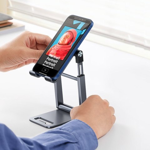 SKŁADANA PODSTAWKA STOJAK POD SMARTFON STATYW NA TELEFON SZARY SKŁADANA PODSTAWKA STOJAK POD SMARTFON STATYW NA TELEFON SZARY