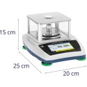 WAGA LABORATORYJNA ANALITYCZNA ZE SZKLANĄ OSŁONĄ PANELEM DOTYKOWYM LCD 300 G / 0.001 G