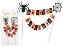Dekoracja halloween na ciasto tort na babeczki piker topper girlanda papier
