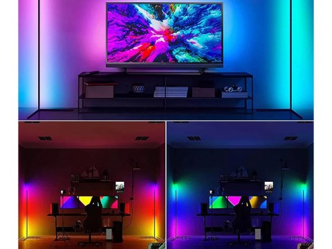 Lampa stojąca podłogowa narożnikowa rgb led nocna do sypialni aplikacja 1m Lampa stojąca podłogowa narożnikowa rgb led nocna do sypialni aplikacja 1m