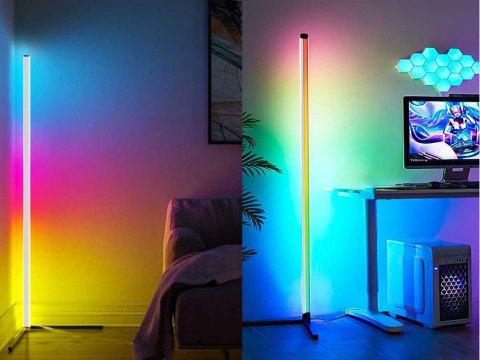 Lampa stojąca podłogowa narożnikowa rgb led nocna do sypialni aplikacja 1m Lampa stojąca podłogowa narożnikowa rgb led nocna do sypialni aplikacja 1m
