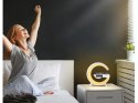 Lampka led rgb gamingowa ładowarka indukcyjna głośnik budzik radio zegar