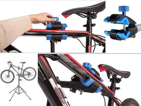 Stojak rowerowy wieszak serwisowy na rower uchwyt regulowany z półką 30kg Stojak rowerowy wieszak serwisowy na rower uchwyt regulowany z półką 30kg