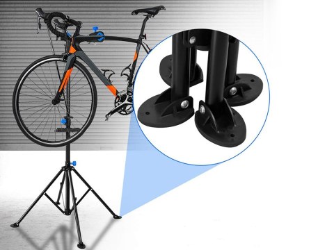 Stojak rowerowy wieszak serwisowy na rower uchwyt regulowany z półką 30kg Stojak rowerowy wieszak serwisowy na rower uchwyt regulowany z półką 30kg