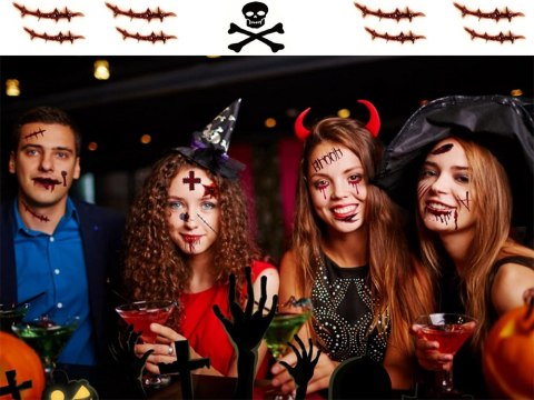 Tatuaże halloween sztuczny realistyczny zmywalny tymczasowy przebranie krew Tatuaże halloween sztuczny realistyczny zmywalny tymczasowy przebranie krew