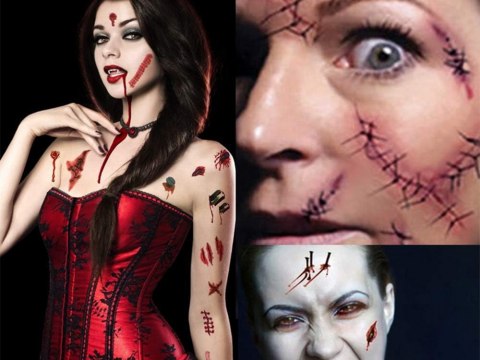 Tatuaże halloween sztuczny realistyczny zmywalny tymczasowy przebranie krew Tatuaże halloween sztuczny realistyczny zmywalny tymczasowy przebranie krew