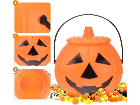 Wiaderko halloween pojemnik dynia na cukierki duże kociołek na słodycze Wiaderko halloween pojemnik dynia na cukierki duże kociołek na słodycze