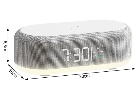 Zegar budzik cyfrowy elektroniczny termometr ładowarka indukcyjna alarm 2w1 Zegar budzik cyfrowy elektroniczny termometr ładowarka indukcyjna alarm 2w1