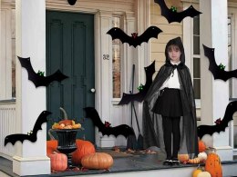 Peleryna halloween czarny płaszcz z kapturem przebranie strój dla dziecka