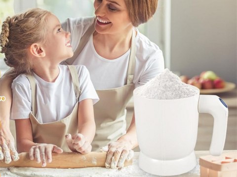 Sitko do przesiewania mąki przesiewacz kuchenny cedzak elektryczny pojemny Sitko do przesiewania mąki przesiewacz kuchenny cedzak elektryczny pojemny