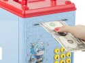 Skarbonka sejf bankomat na kod dostępu banknoty monety pieniądze kod pin