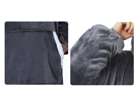 Bluza ciepła koc oversize xxl 2w1 gruba futrzak miękka z kapturem szlafrok Bluza ciepła koc oversize xxl 2w1 gruba futrzak miękka z kapturem szlafrok