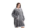 Bluza ciepła koc oversize xxl 2w1 gruba futrzak miękka z kapturem szlafrok