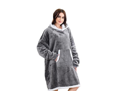 Bluza ciepła koc oversize xxl 2w1 gruba futrzak miękka z kapturem szlafrok Bluza ciepła koc oversize xxl 2w1 gruba futrzak miękka z kapturem szlafrok