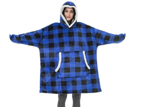 Bluza ciepła koc oversize xxl 2w1 gruba futrzak miękka z kapturem szlafrok Bluza ciepła koc oversize xxl 2w1 gruba futrzak miękka z kapturem szlafrok