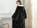 Ciepła bluza koc duża oversize gruba miękka z kapturem szlafrok długa xxl