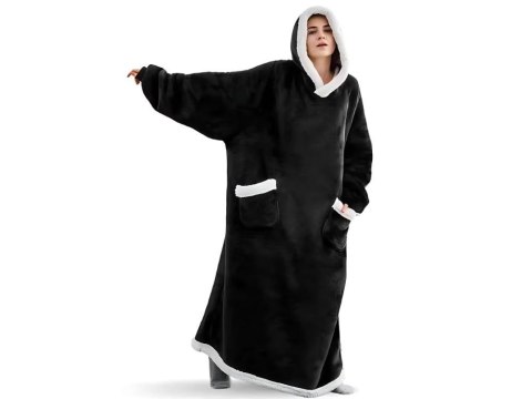 Ciepła bluza koc duża oversize gruba miękka z kapturem szlafrok długa xxl Ciepła bluza koc duża oversize gruba miękka z kapturem szlafrok długa xxl