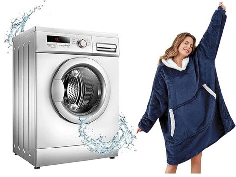 Ciepła bluza koc oversize xxl 2w1 gruba futrzak miękka z kapturem szlafrok Ciepła bluza koc oversize xxl 2w1 gruba futrzak miękka z kapturem szlafrok