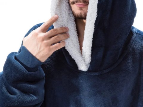 Ciepła bluza koc oversize xxl 2w1 gruba futrzak miękka z kapturem szlafrok Ciepła bluza koc oversize xxl 2w1 gruba futrzak miękka z kapturem szlafrok