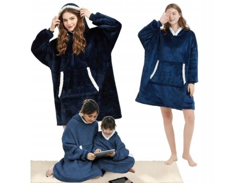 Ciepła bluza koc oversize xxl 2w1 gruba futrzak miękka z kapturem szlafrok Ciepła bluza koc oversize xxl 2w1 gruba futrzak miękka z kapturem szlafrok