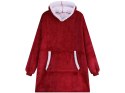 Ciepła bluza koc oversize xxl 2w1 gruba futrzak miękka z kapturem szlafrok