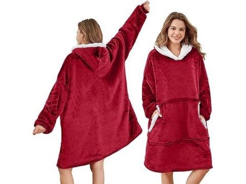 Ciepła bluza koc oversize xxl 2w1 gruba futrzak miękka z kapturem szlafrok Ciepła bluza koc oversize xxl 2w1 gruba futrzak miękka z kapturem szlafrok