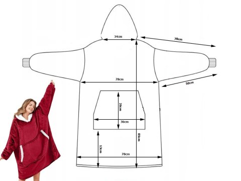 Ciepła bluza koc oversize xxl 2w1 gruba futrzak miękka z kapturem szlafrok Ciepła bluza koc oversize xxl 2w1 gruba futrzak miękka z kapturem szlafrok