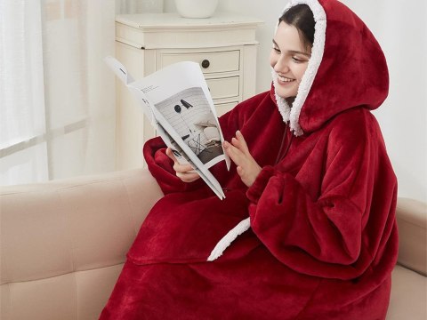 Ciepła bluza koc oversize xxl 2w1 gruba futrzak miękka z kapturem szlafrok Ciepła bluza koc oversize xxl 2w1 gruba futrzak miękka z kapturem szlafrok