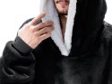 Ciepła bluza koc oversize xxl 2w1 gruba futrzak miękka z kapturem szlafrok