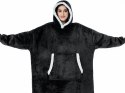 Ciepła bluza koc oversize xxl 2w1 gruba futrzak miękka z kapturem szlafrok
