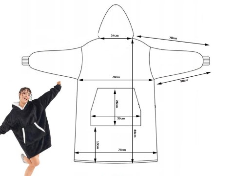 Ciepła bluza koc oversize xxl 2w1 gruba futrzak miękka z kapturem szlafrok Ciepła bluza koc oversize xxl 2w1 gruba futrzak miękka z kapturem szlafrok