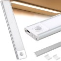 Lampka samoprzylepna listwa podszafkowa usb 30cm klips do szafy czujnik