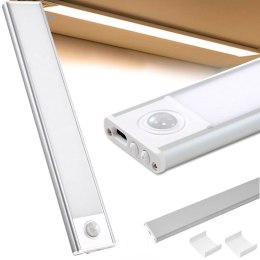 Lampka samoprzylepna listwa podszafkowa usb 30cm klips do szafy czujnik