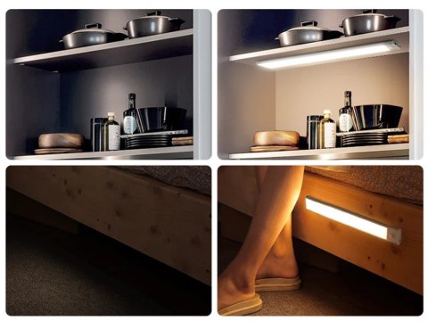 Lampka samoprzylepna listwa podszafkowa usb 30cm klips do szafy czujnik Lampka samoprzylepna listwa podszafkowa usb 30cm klips do szafy czujnik