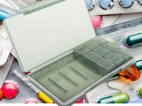 Pojemnik na leki tabletki pudełko pory dnia lekarstwa kasetka tygodniowy Pojemnik na leki tabletki pudełko pory dnia lekarstwa kasetka tygodniowy